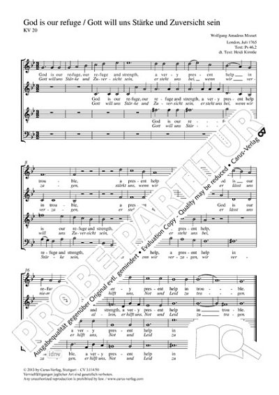 DL: W.A. Mozart: God is our refuge (Gott will uns , GCh4 (Pa