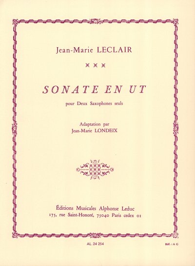 J.-M. Leclair: Sonate en Ut, 2Sax (2Sppa)