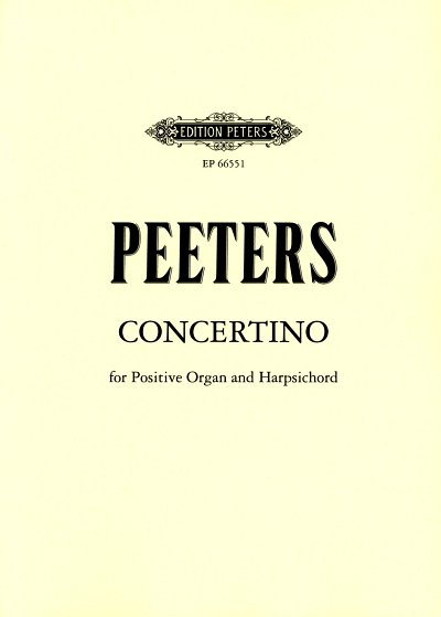F. Peeters: Concertino fuer Orgelpositiv und, CembOrg (2Sppa