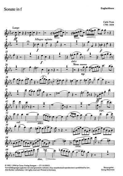 Yvon, Carlo: Sonate fuer Englischhorn