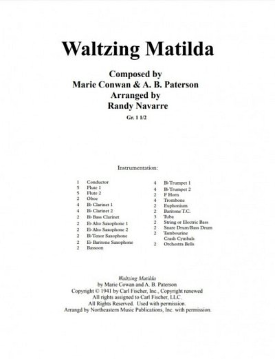 Waltzing Matilda, Blaso (Part.)
