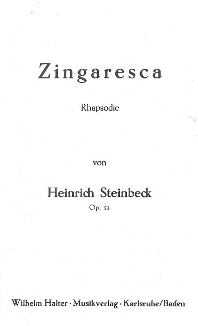 H. Steinbeck: Zingaresca, Blask (DirBSt)