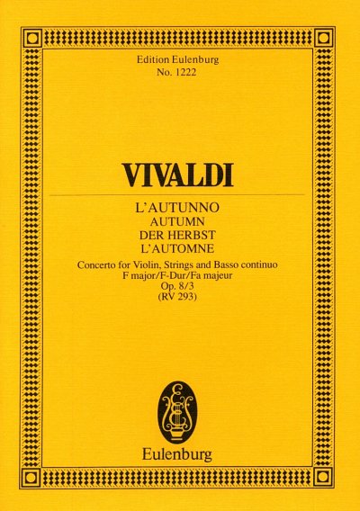 A. Vivaldi: Concerto F-Dur Op 8/3 Rv 293 P 257 Der Herbst Eu