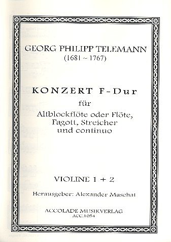 G.P. Telemann: Konzert TWV 52:F1 , AbfFgStrBc (Stsatz)