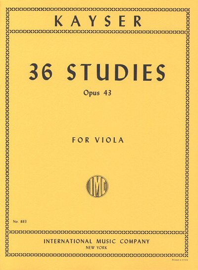 H.E. Kayser: 36 Studies op. 43, Va