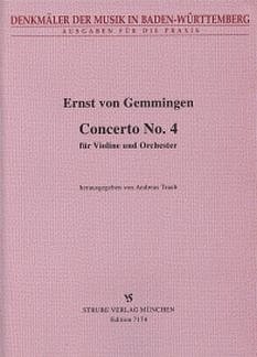 Gemmingen Ernst Von: Konzert 4 - Vl Orch
