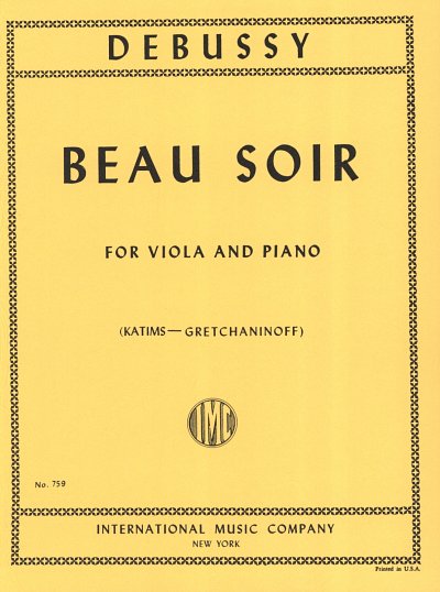 C. Debussy: Beau Soir (Katims) (Bu)