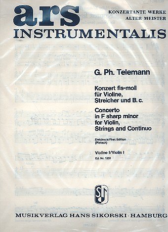 G.P. Telemann: Konzert fuer Violine, Strei, VlStrBC (OStsatz