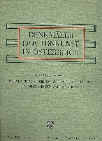 Wiener Tanzmusik In Der Zweiten Haelfte Des 17 Jahrhunderts