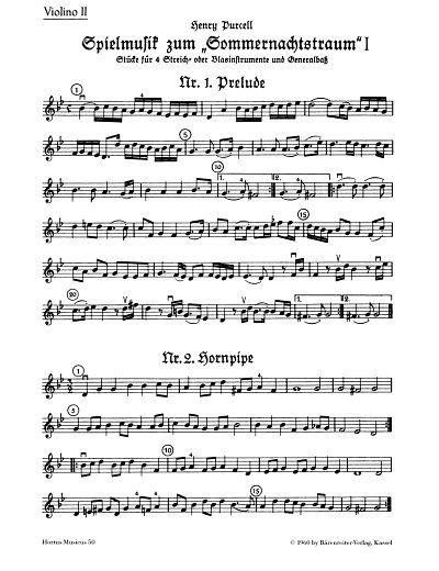 AQ: H. Purcell: Spielmusik zum Sommernachtstrau, St (B-Ware)