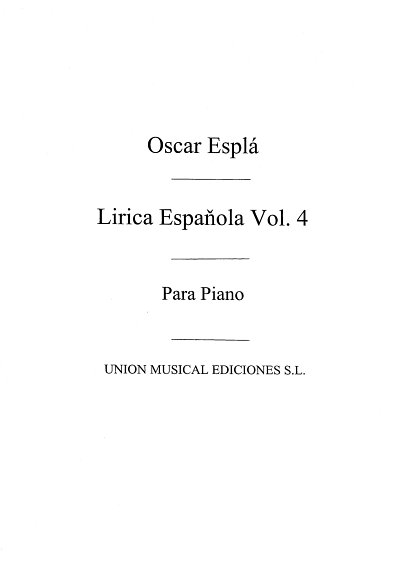 O. Esplá: Lírica española 4, Klav
