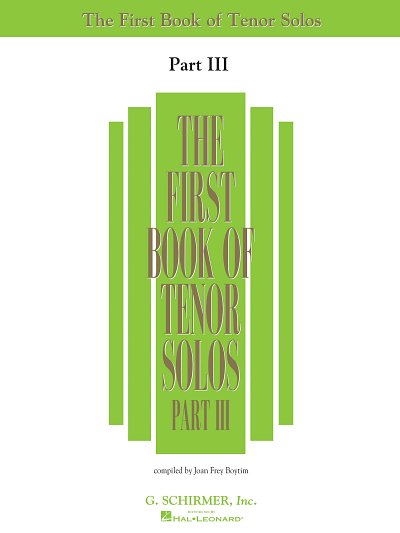 J.F. Boytim: First Book of Tenor Solos - Part III