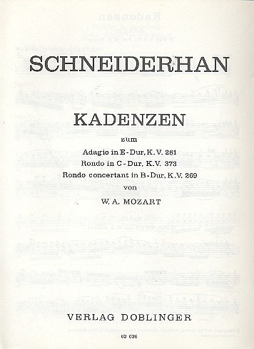 Schneiderhan Wolfgang: Kadenzen Zu Violinkonzerten