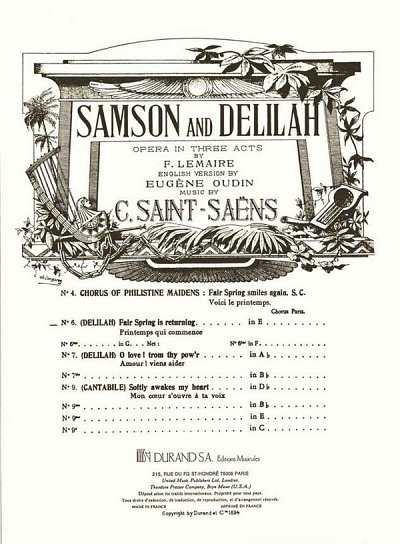 C. Saint-Saëns: Samson and Delilah no 6 in E, GesKlav (KA)