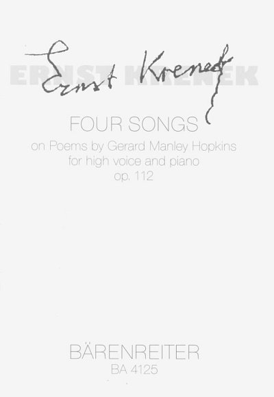 E. Krenek: Four Songs nach Gedichten von Gerard Ma, GesHKlav