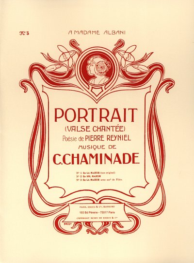 C. Chaminade: Portrait N°3 Avec Accompagnement De Fl (Pa+St)