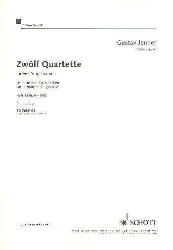 J.C.U. Gustav: Zwölf Quartette Heft 2, 4GesKlav (Chpa)