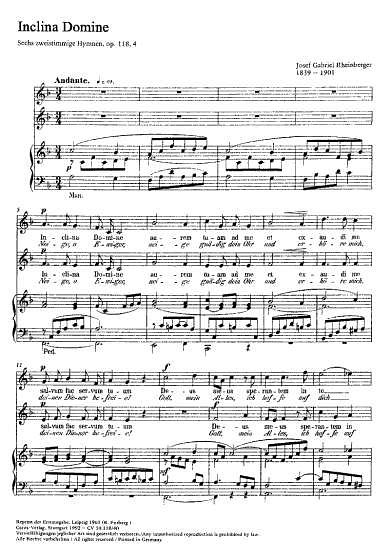J. Rheinberger: Inclina Domine (Neige, o Ewiger) op. 118 Nr.