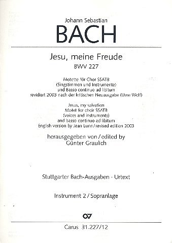 J.S. Bach: Jesu, meine Freude BWV 227, Gch5;InstrBc (St2)