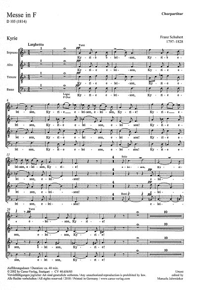 F. Schubert: Messe in F (Chpa)