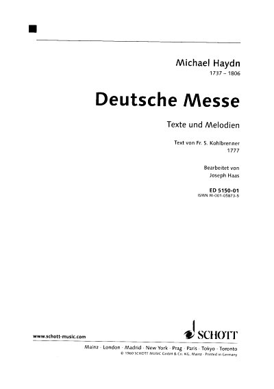 M. Haydn: Deutsche Messe 