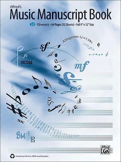 Alfred's Music Manuscript Book, 10-Stave (Bu)