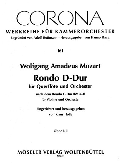 W.A. Mozart: Rondo D-Dur Kv 373 Corona 161