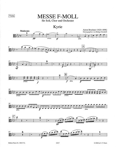 A. Bruckner: Messe f-Moll, 4GesGchOrchO (Vla)