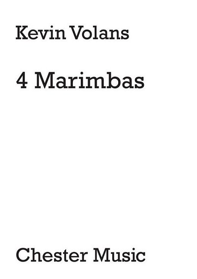 K. Volans: Four Marimbas (Pa+St)