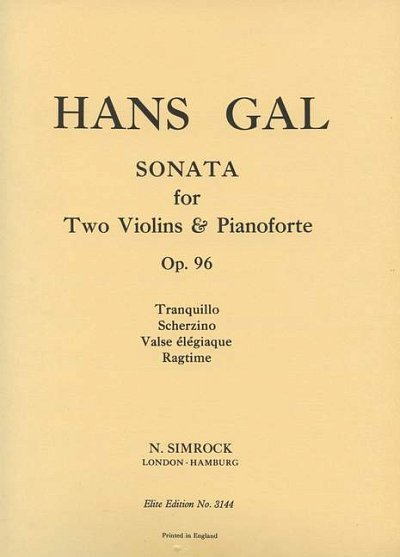 G. Hans: Sonata op. 96 , 2VlKlav