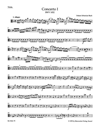 J.S. Bach: Concerto Nr. I d-Moll BWV 1052, CembStro (Vla)
