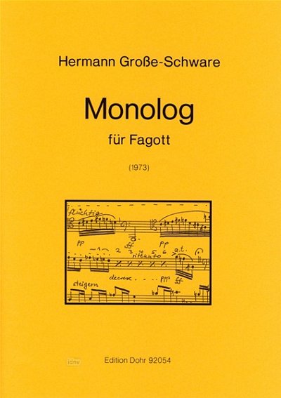 H. Große-Schware: Monolog, Fag (Part.)