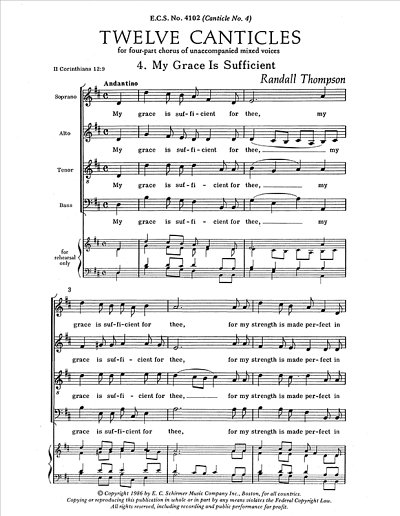 R. Thompson: Twelve Canticles: No. 4. My Grace is Sufficient