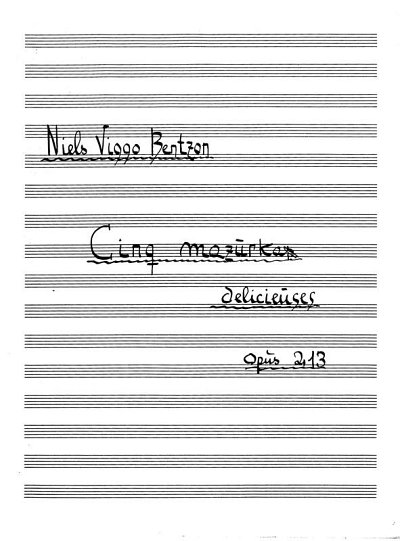 N.V. Bentzon: Cinq Mazurkas Op. 213, Klav
