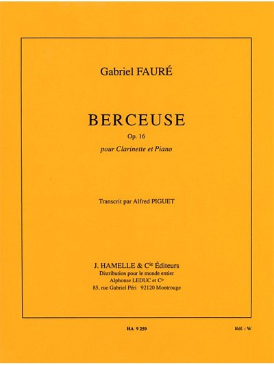G. Fauré: Berceuse Op.16, KlarKlv (KlavpaSt)