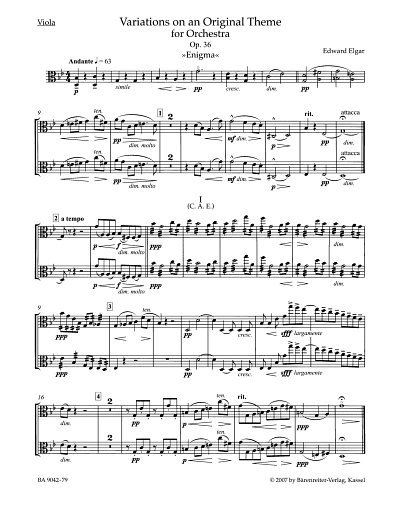 E. Elgar: Variations on an Original Theme op. 3, Sinfo (Vla)