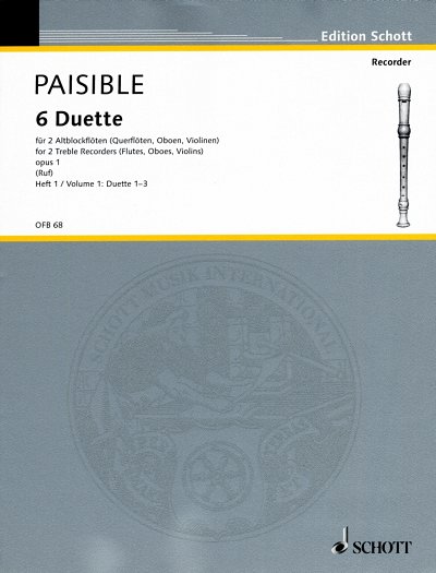 J. Paisible: 6 Duette op. 1/1, 2Ablf (Sppa)