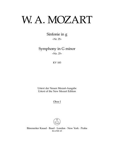 W.A. Mozart: Sinfonie  Nr. 25 g-Moll KV 183, Sinfo (HARM)