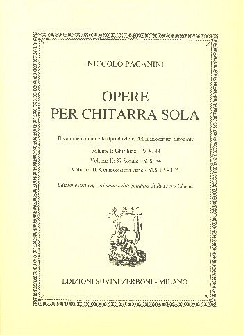 N. Paganini: Opere per Chitarra Sola Vol. 3: , Git (Part.)