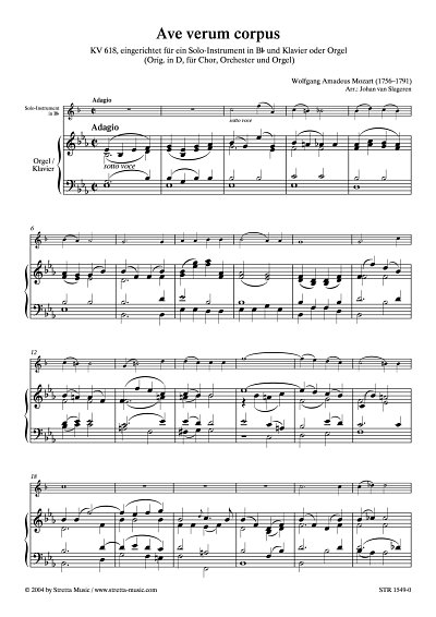 DL: W.A. Mozart: Ave verum corpus, Melodieinstrument (B), Or