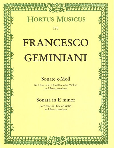 AQ: F.S. Geminiani: Sonate e-Moll, Ob/FlVlBc (Klavp (B-Ware)