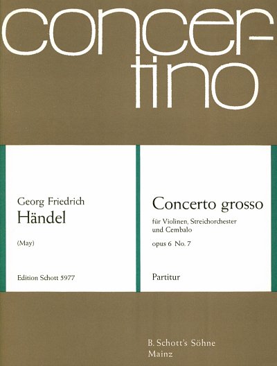 G.F. Händel: Concerto grosso op. 6 HWV 3, VlCembStro (Part.)