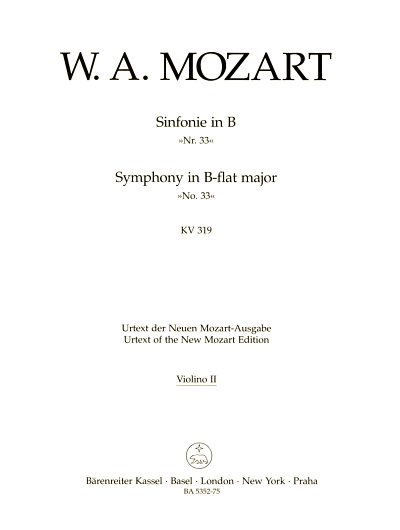 W.A. Mozart: Sinfonie Nr. 33 B-Dur KV 319, Sinfo (Vl2)