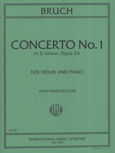M. Bruch: Concerto No. 1 in G minor, Op. , VlKlav (KlavpaSt)