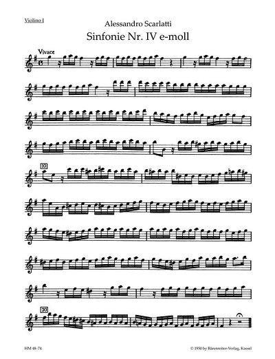 A. Scarlatti: Sinfonia Nr. 4 e-Moll (Vl1)