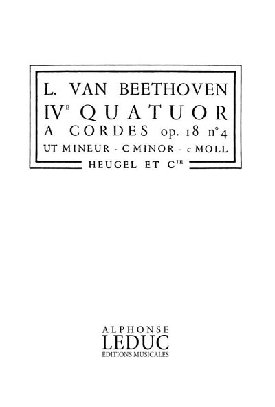 L. v. Beethoven: Quartet Op.18, No.4 in C m, 2VlVaVc (Part.)