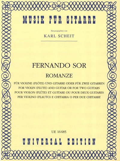 F. Sor: Romanze op. posth.  , 2Git/FlGit (Pa+St)