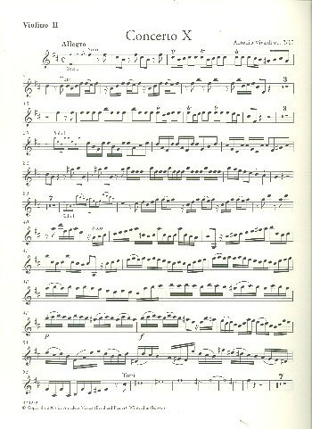 A. Vivaldi: Concerto in h-moll op. 3/10, 4VlStrBc (Vl2)