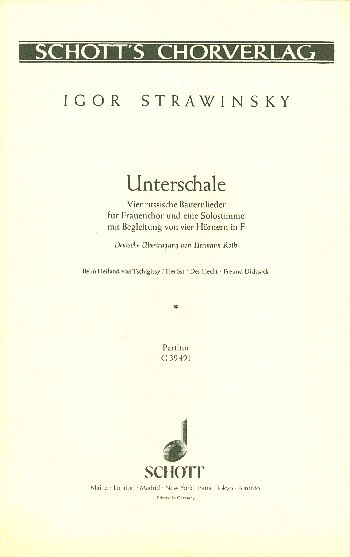 I. Strawinsky: Unterschale  (Part.)