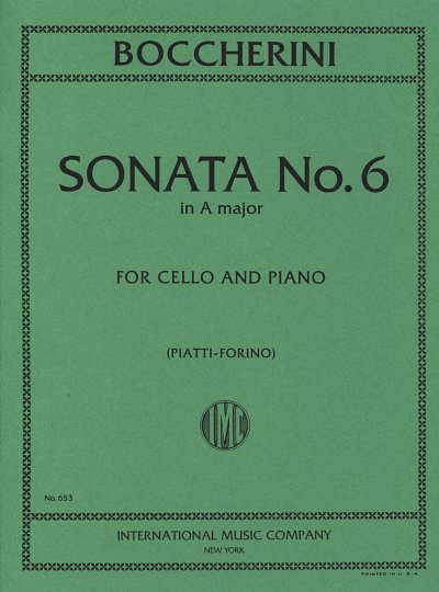 L. Boccherini: Sonata N. 6 La (Piatti/Forino) (Bu)